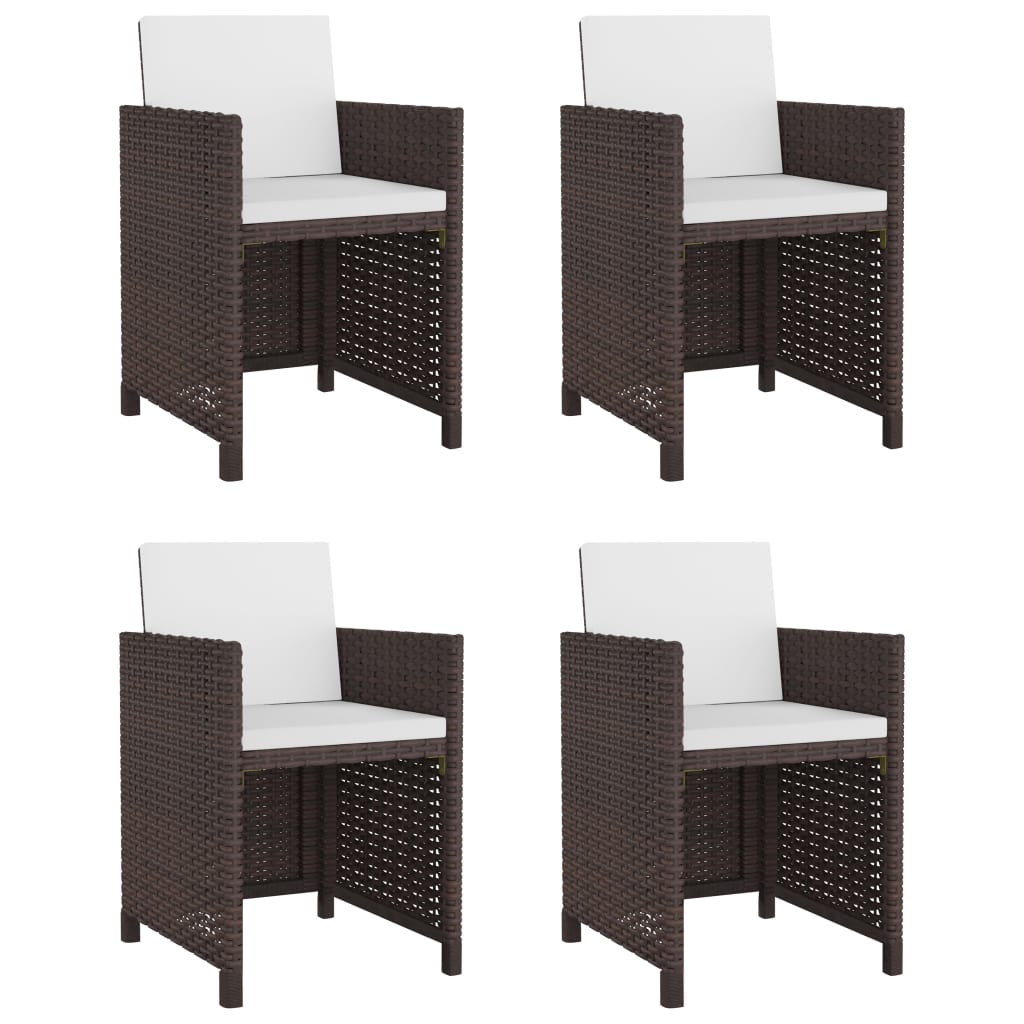 vidaXL 5-cz. zestaw mebli ogrodowych z poduszkami, rattan PE, brązowy