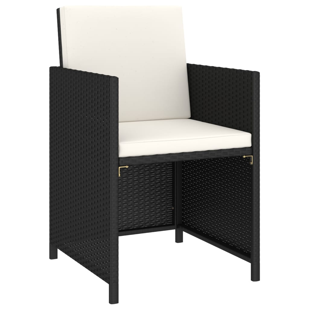 vidaXL 6-cz. zestaw mebli ogrodowych z poduszkami, rattan PE, czarny