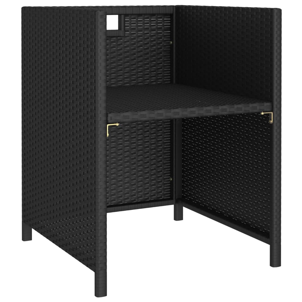 vidaXL 6-cz. zestaw mebli ogrodowych z poduszkami, rattan PE, czarny