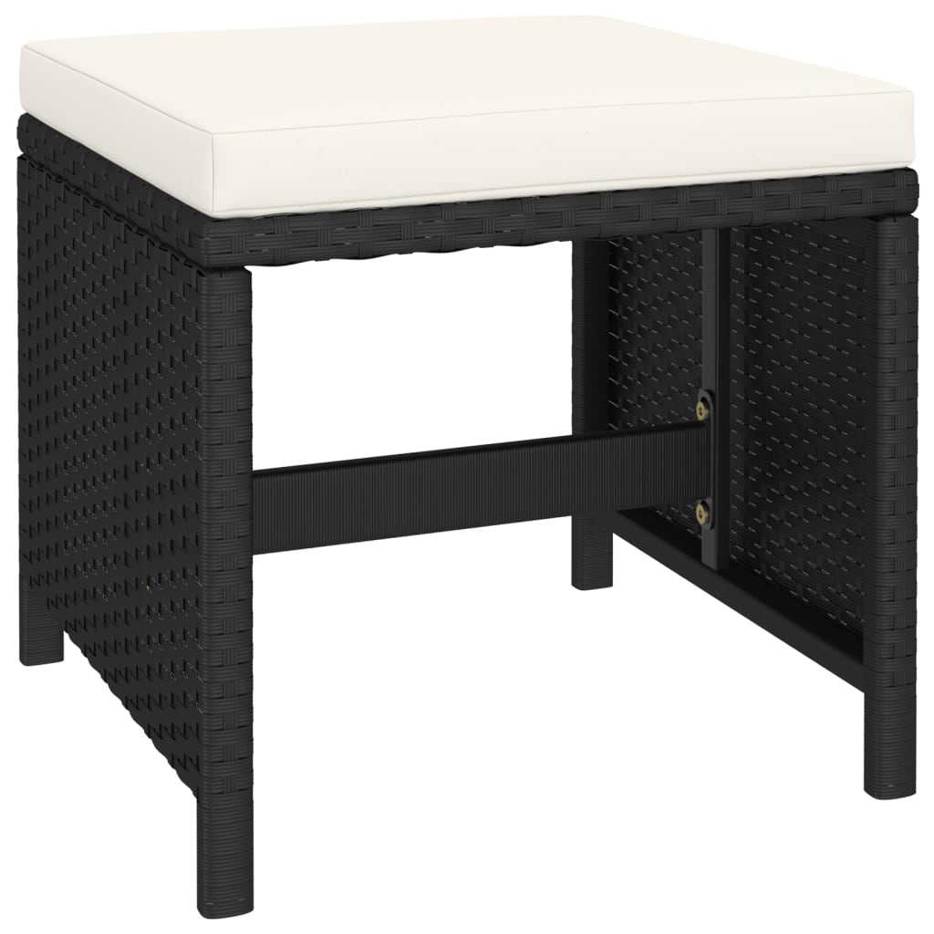 vidaXL 6-cz. zestaw mebli ogrodowych z poduszkami, rattan PE, czarny