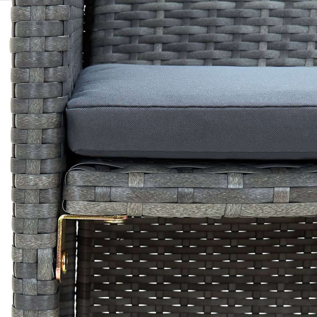vidaXL 2-osobowa sofa ogrodowa z poduszkami, polirattan, szara