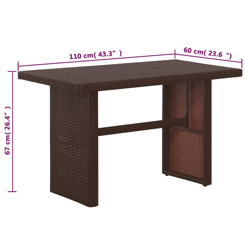 vidaXL 3-cz. zestaw mebli bistro z poduszkami, rattan PE, brązowy