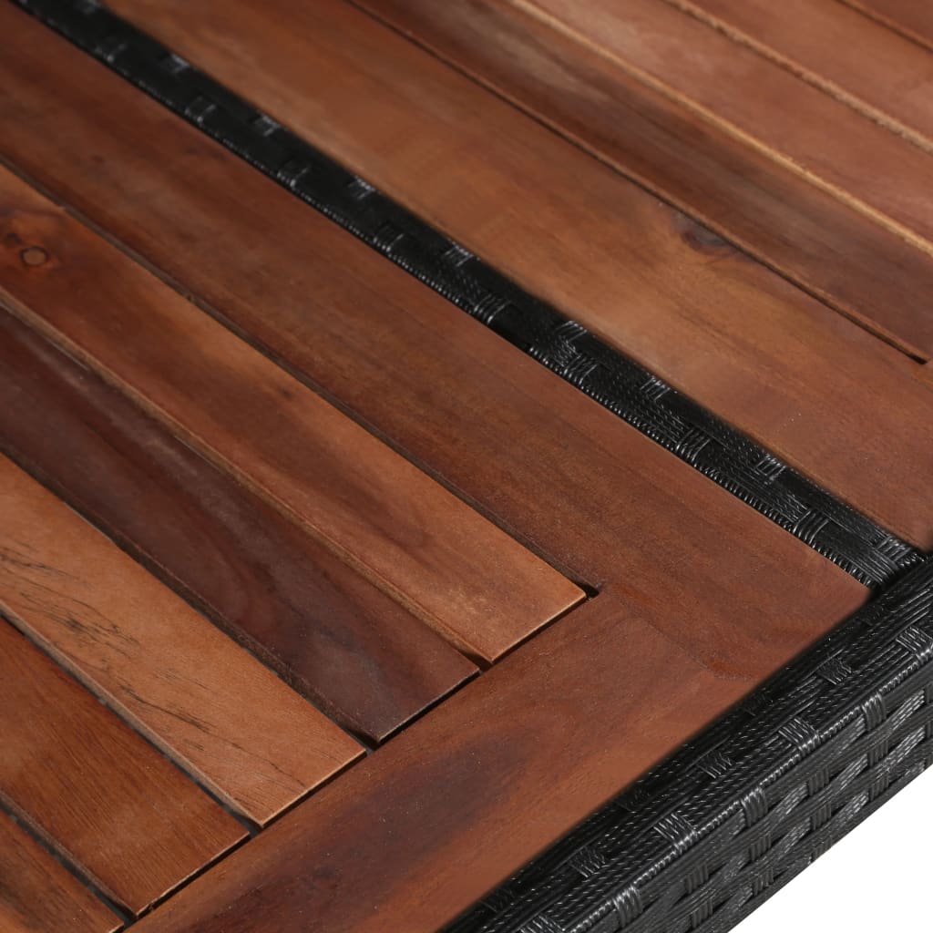vidaXL Stół ogrodowy, 240x90x74 cm, rattan PE i lite drewno akacjowe