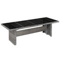 vidaXL Stół ogrodowy, 240x90x74 cm, rattan PE i szkło