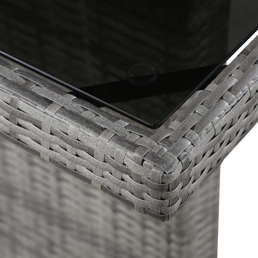vidaXL Stół ogrodowy, 240x90x74 cm, rattan PE i szkło