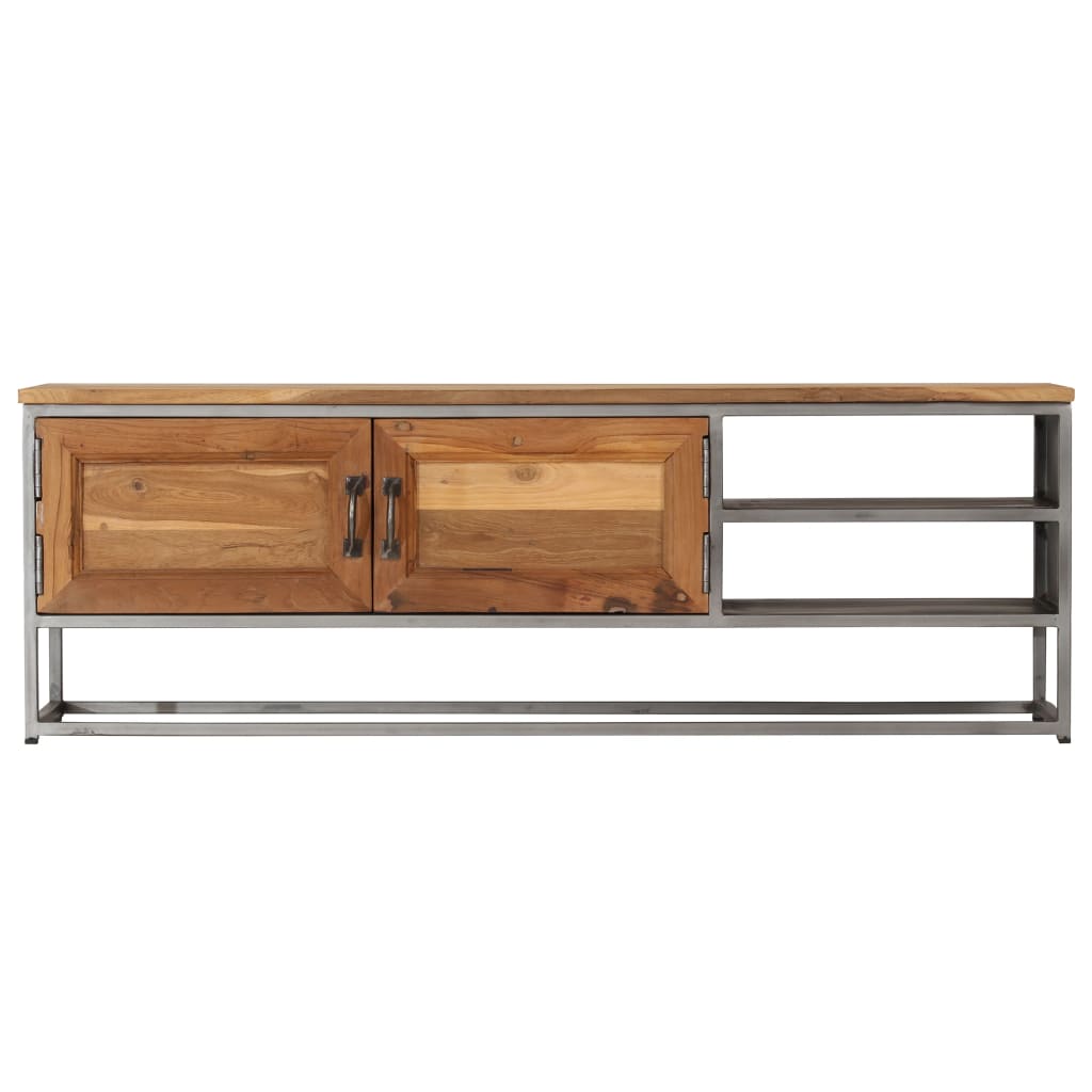 vidaXL Szafka TV, drewno tekowe z recyklingu i stal, 120 x 30 x 40 cm