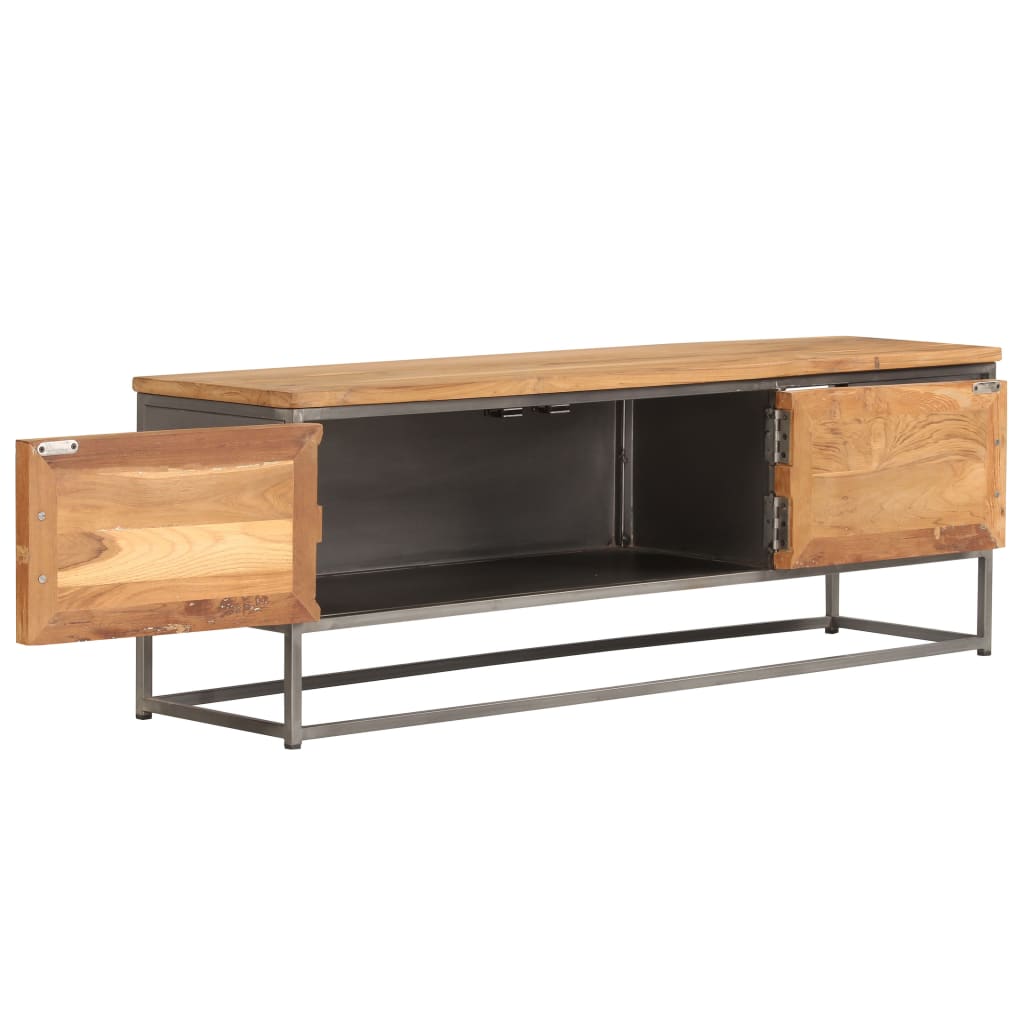 vidaXL Szafka TV, drewno tekowe z recyklingu i stal, 120 x 30 x 40 cm