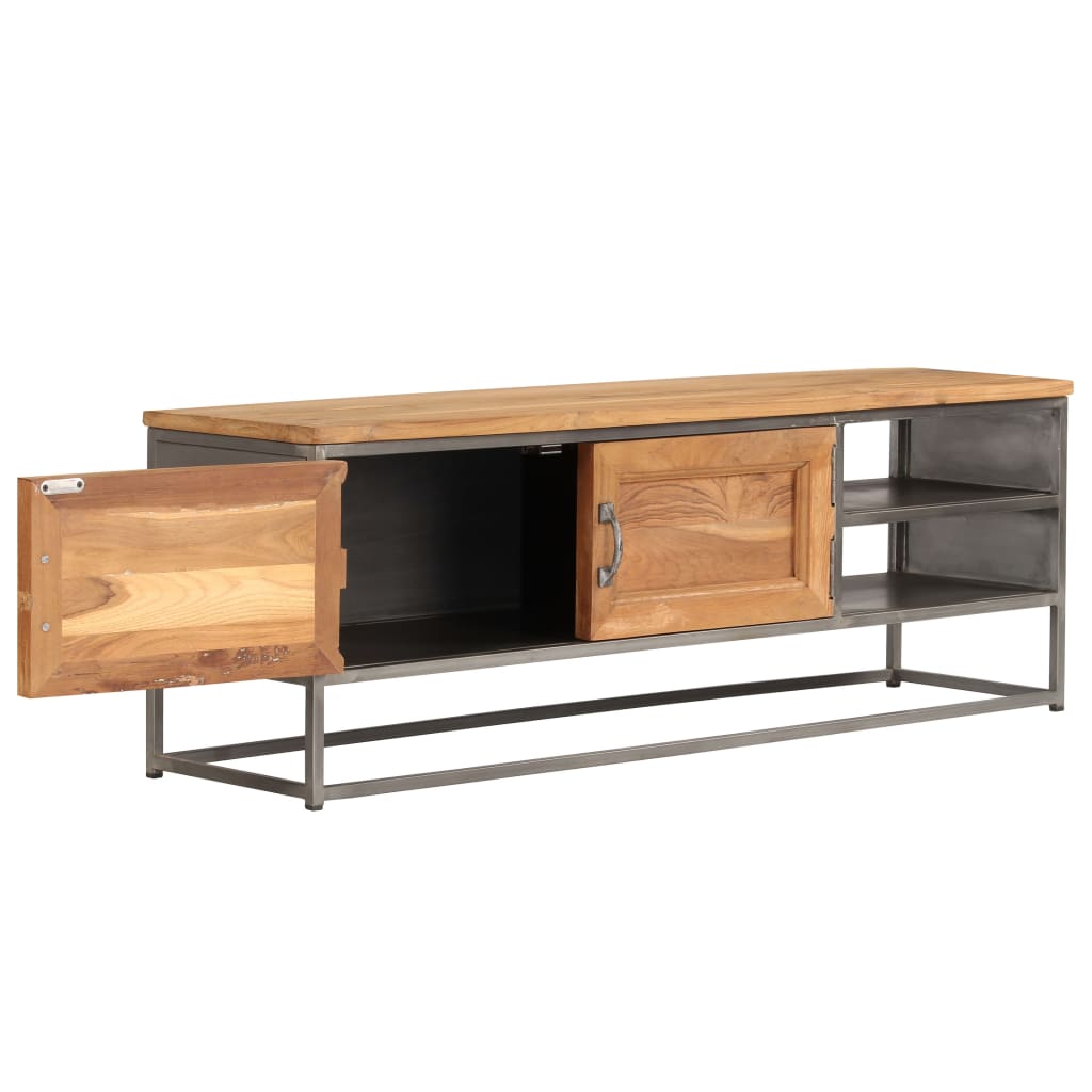 vidaXL Szafka TV, drewno tekowe z recyklingu i stal, 120 x 30 x 40 cm