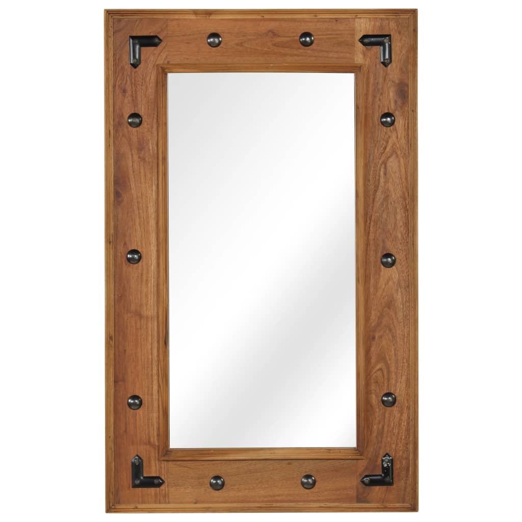 vidaXL Lustro z ramą z litego drewna akacjowego, 50 x 80 cm