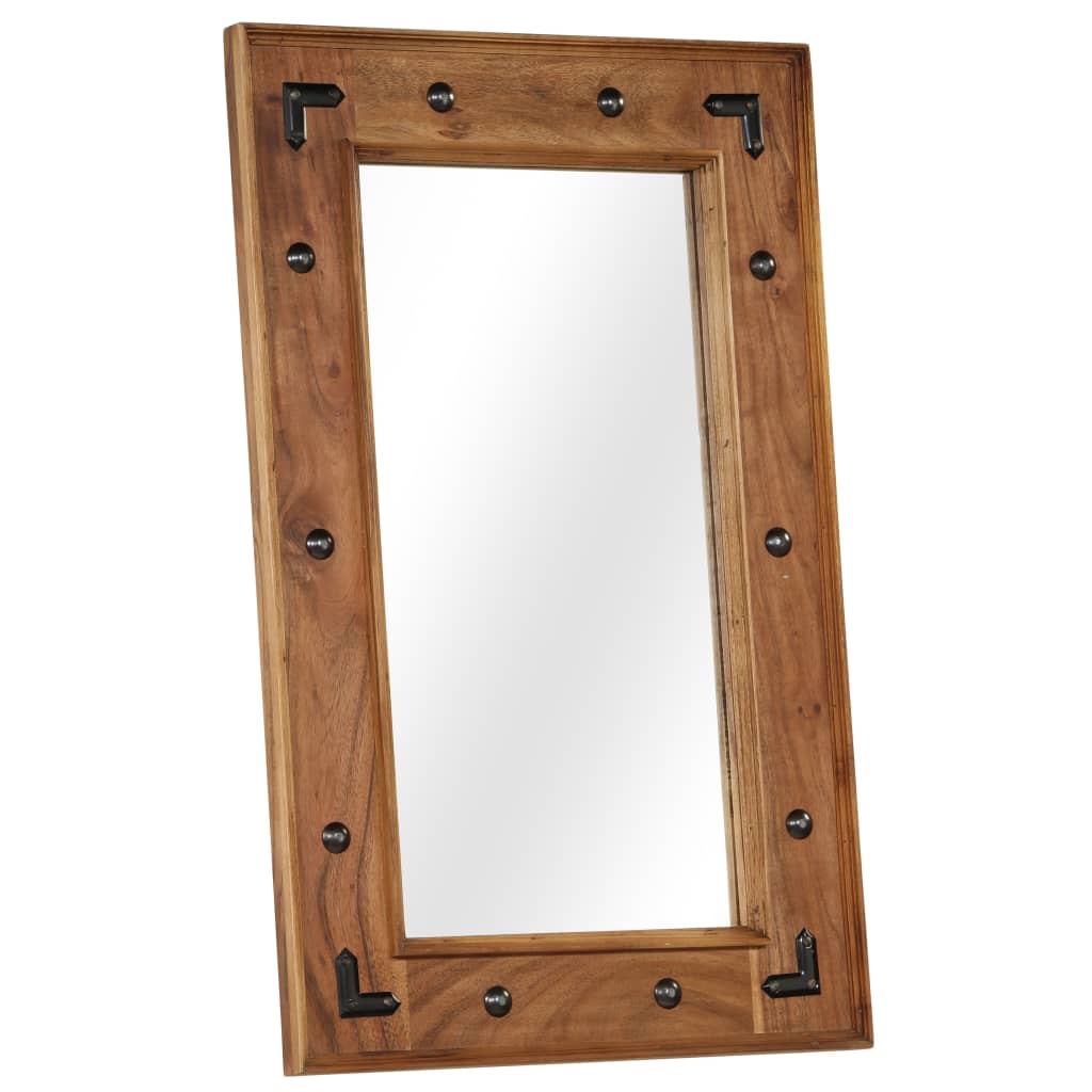vidaXL Lustro z ramą z litego drewna akacjowego, 50 x 80 cm