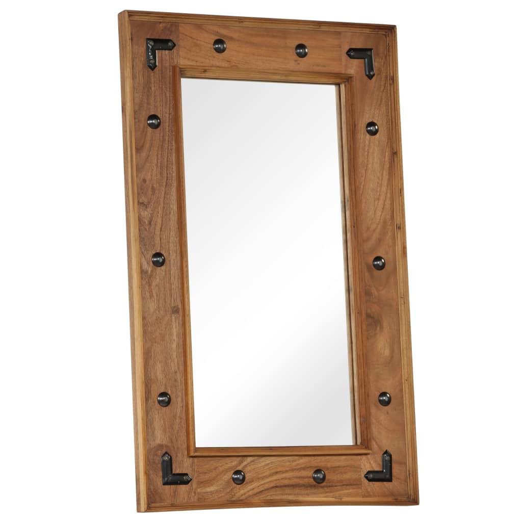 vidaXL Lustro z ramą z litego drewna akacjowego, 50 x 80 cm