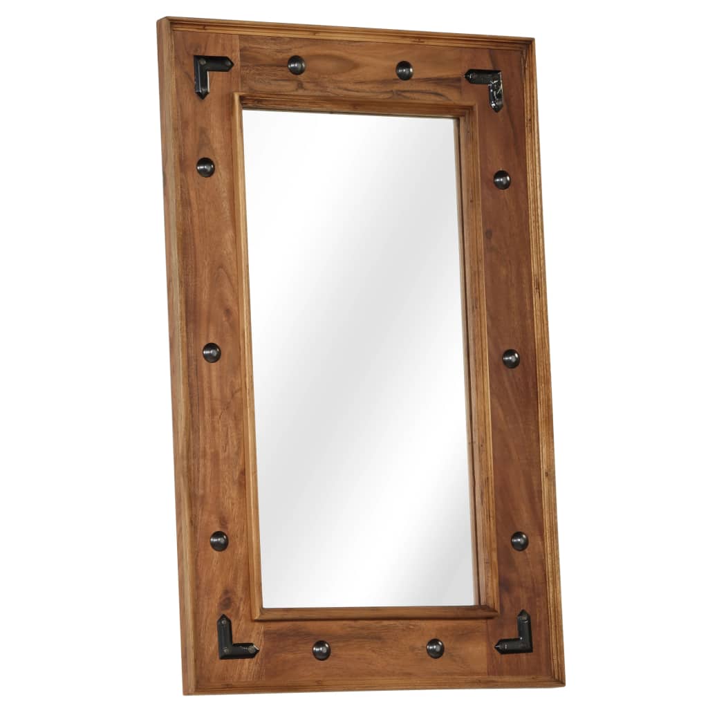 vidaXL Lustro z ramą z litego drewna akacjowego, 50 x 80 cm