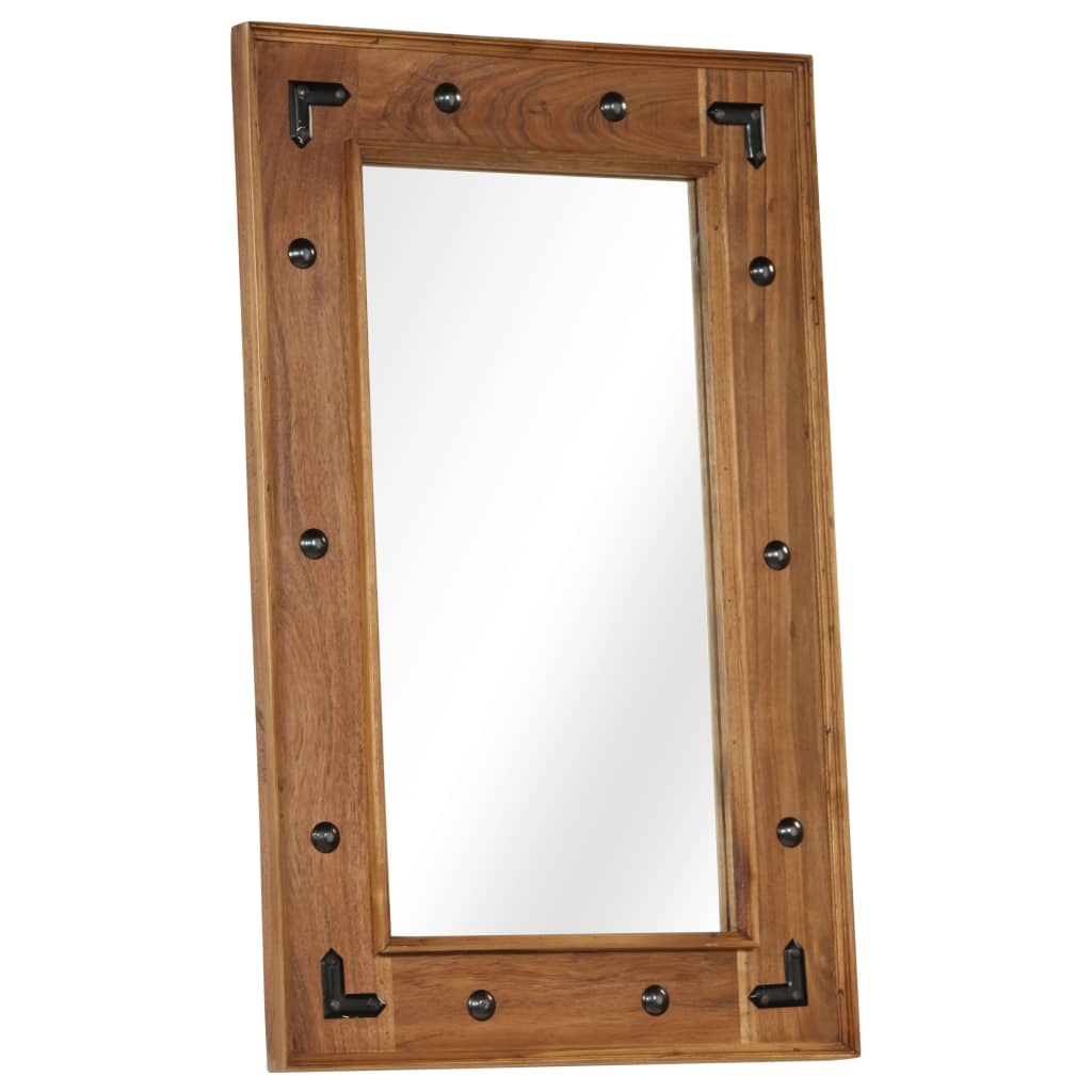 vidaXL Lustro z ramą z litego drewna akacjowego, 50 x 80 cm