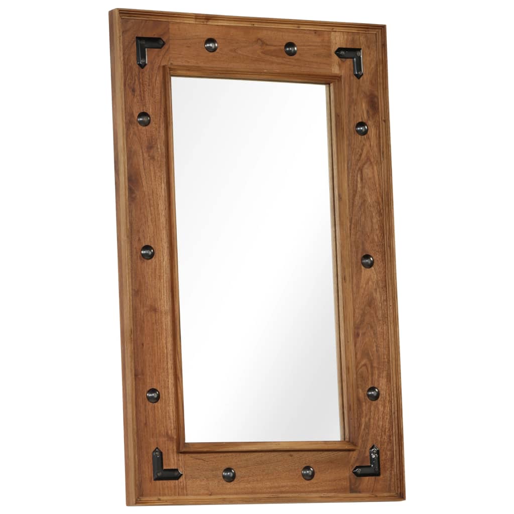 vidaXL Lustro z ramą z litego drewna akacjowego, 50 x 80 cm