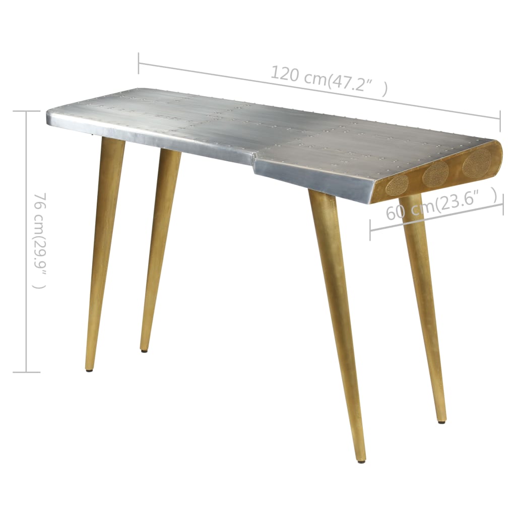 vidaXL Biurko Aviator, w lotniczym stylu vintage, 120 x 60 x 76 cm