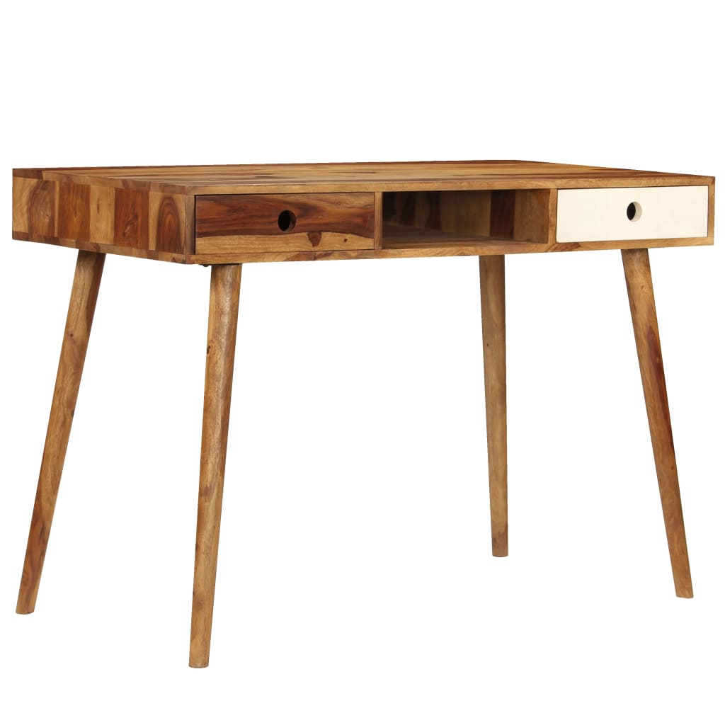 vidaXL Biurko, 110x55x76 cm, lite drewno akacjowe