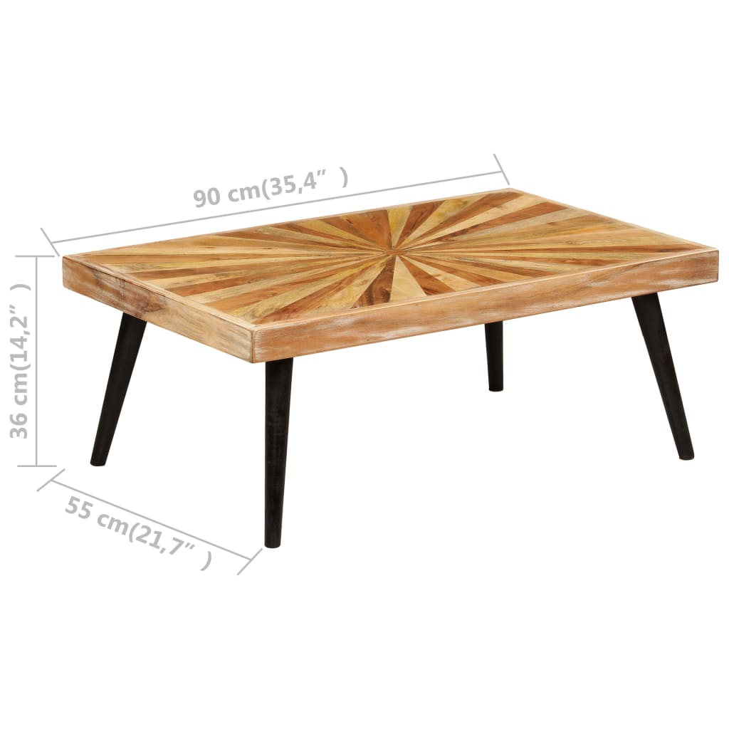vidaXL Stolik kawowy z litego drewna mango, 90 x 55 x 36 cm