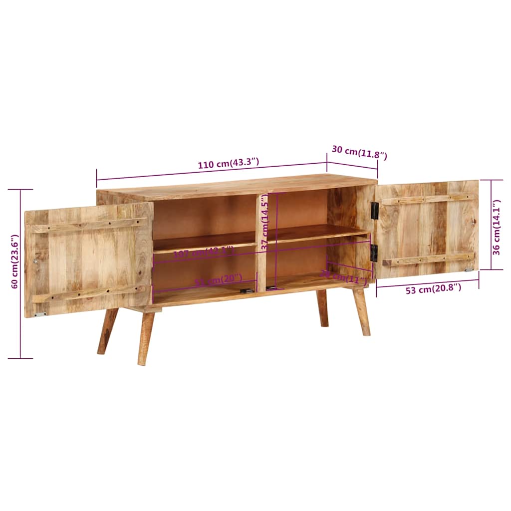 vidaXL Szafka z litego drewna mango, 110x30x60 cm