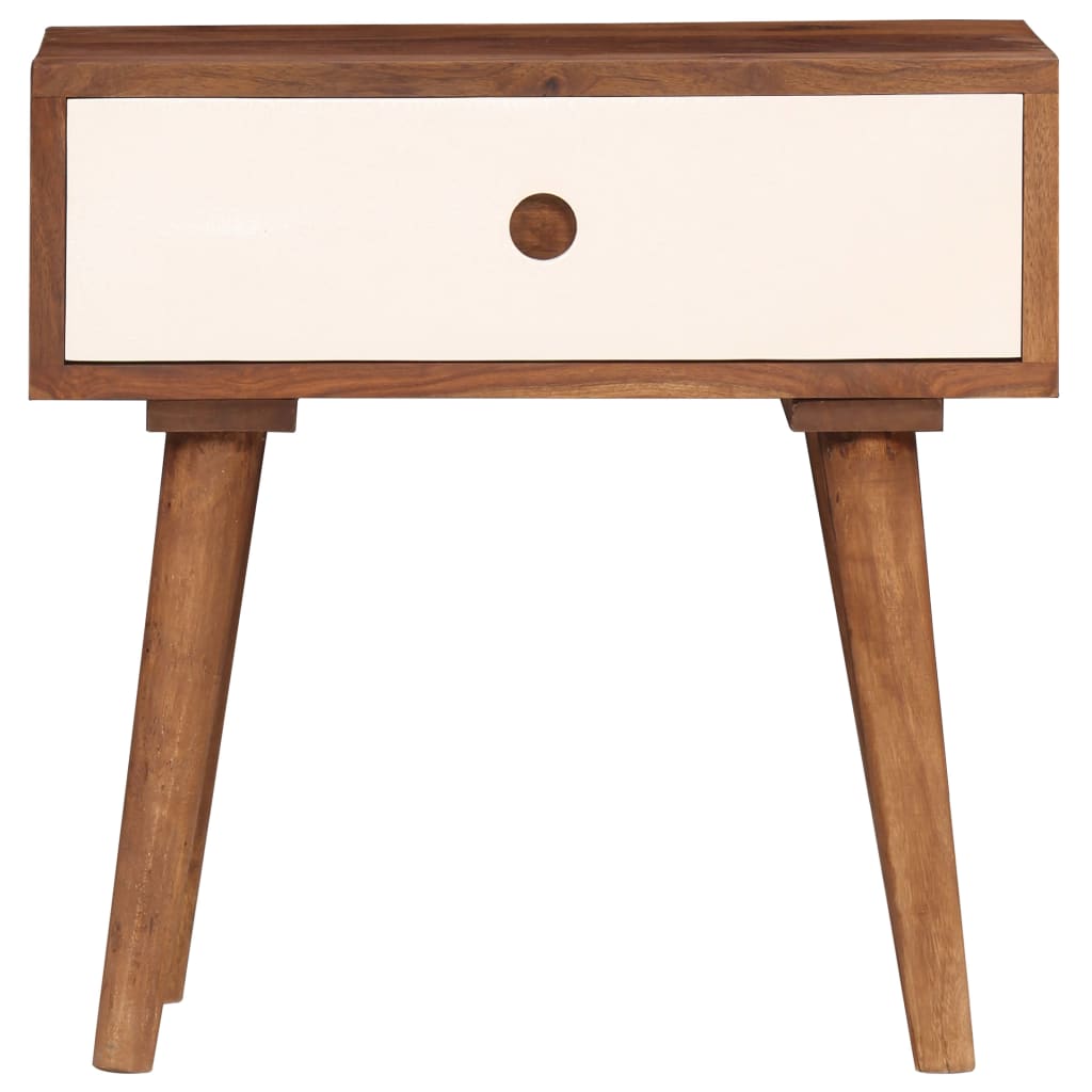 vidaXL Stolik nocny, lite drewno akacjowe, 45 x 30 x 45 cm
