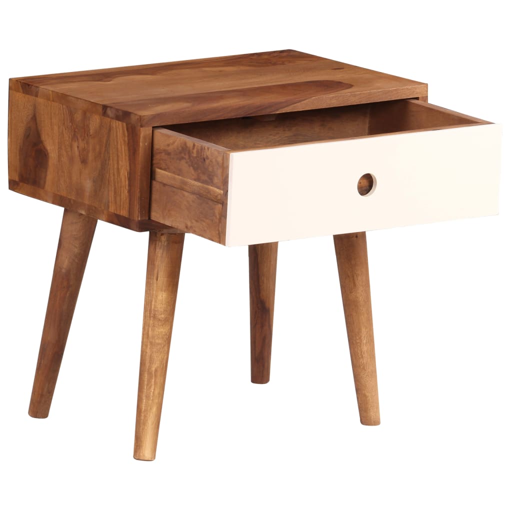 vidaXL Stolik nocny, lite drewno akacjowe, 45 x 30 x 45 cm