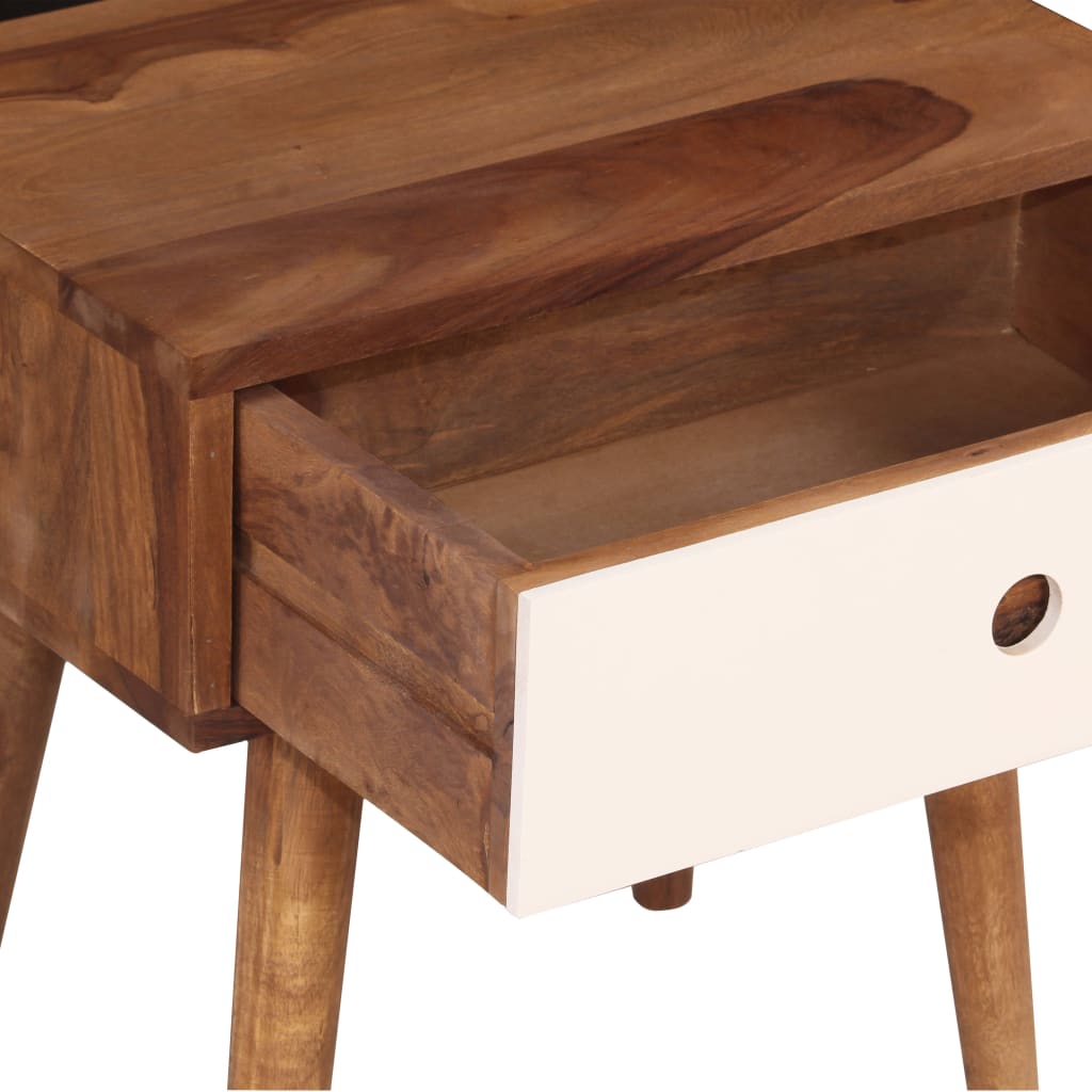 vidaXL Stolik nocny, lite drewno akacjowe, 45 x 30 x 45 cm