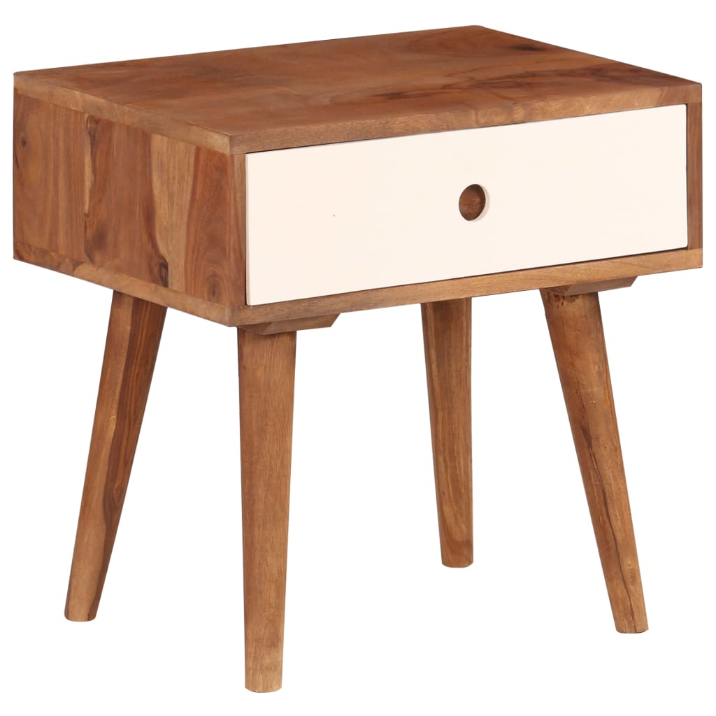 vidaXL Stolik nocny, lite drewno akacjowe, 45 x 30 x 45 cm
