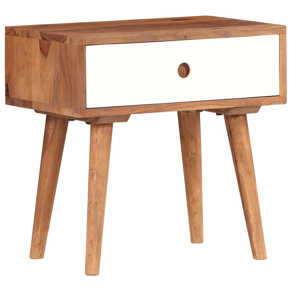 vidaXL Stolik nocny, lite drewno akacjowe, 45 x 30 x 45 cm