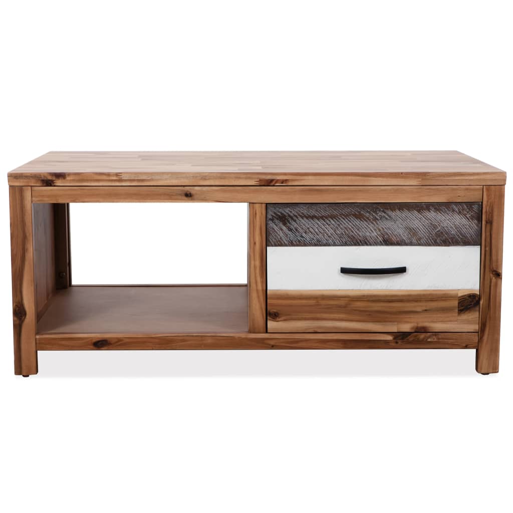 vidaXL Stolik kawowy z litego drewna akacjowego, 90x50x37,5 cm