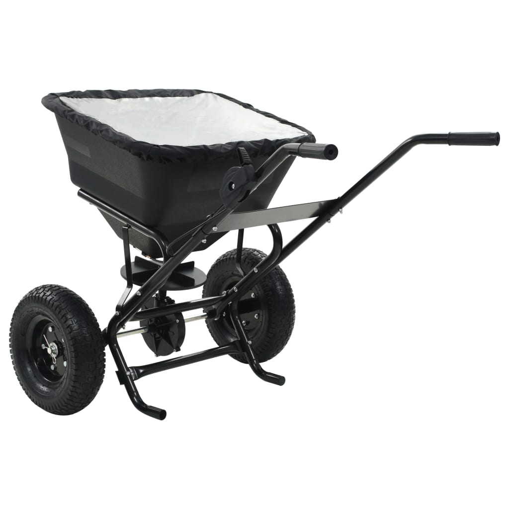 vidaXL Rozsiewacz do soli, pchany, PVC i stal, 45 L, 106 x 73 x 76 cm