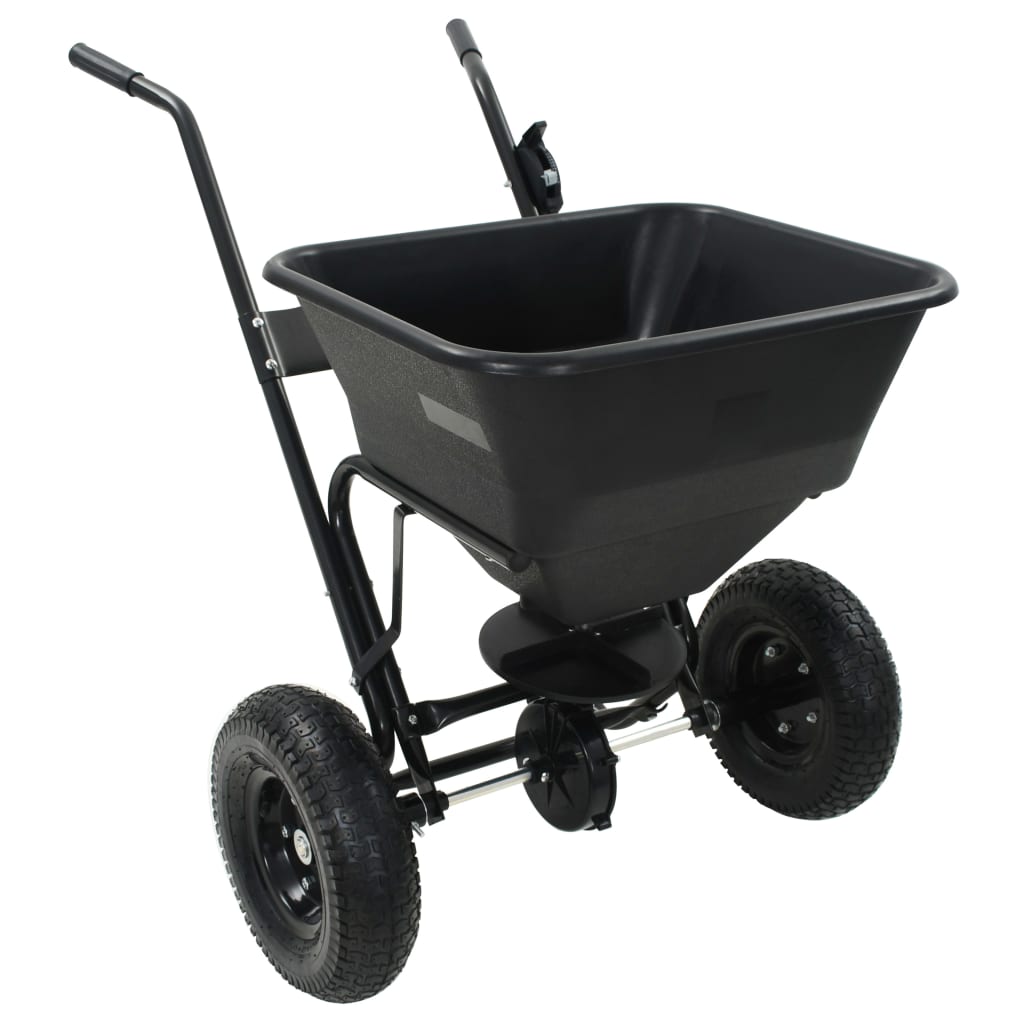 vidaXL Rozsiewacz do soli, pchany, PVC i stal, 45 L, 106 x 73 x 76 cm