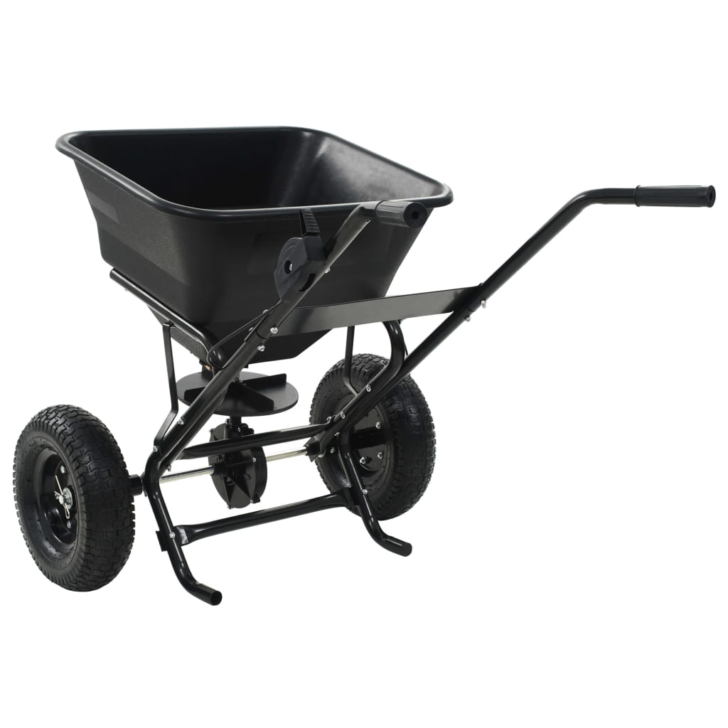 vidaXL Rozsiewacz do soli, pchany, PVC i stal, 45 L, 106 x 73 x 76 cm