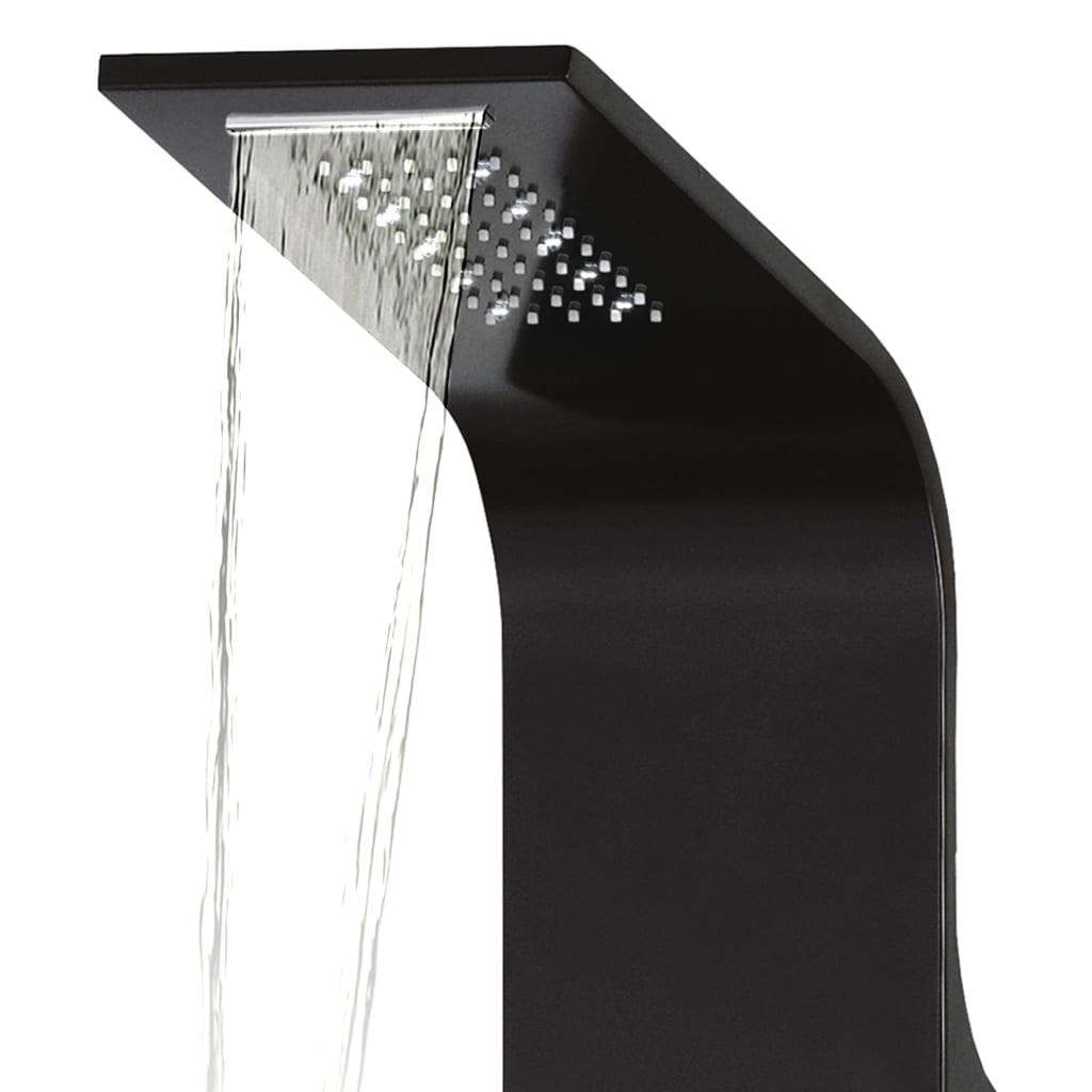 vidaXL Panel prysznicowy, aluminiowy, czarny, 20x44x130 cm