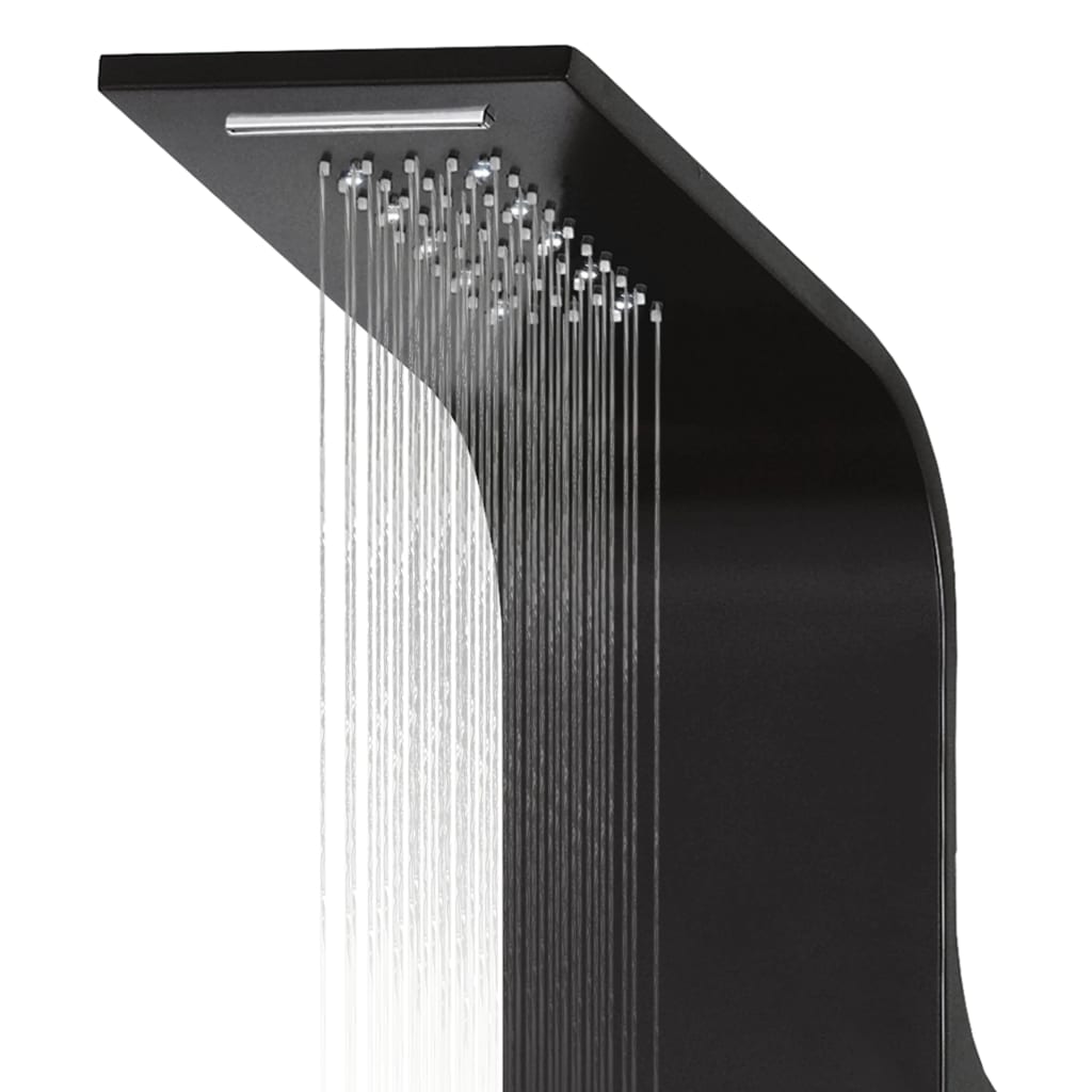 vidaXL Panel prysznicowy, aluminiowy, czarny, 20x44x130 cm