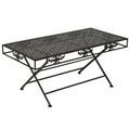 vidaXL Składany stolik kawowy vintage, metalowy, 100x50x45 cm, czarny