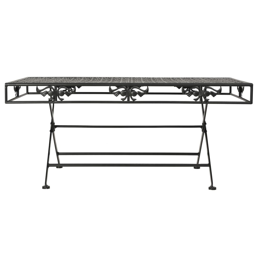 vidaXL Składany stolik kawowy vintage, metalowy, 100x50x45 cm, czarny