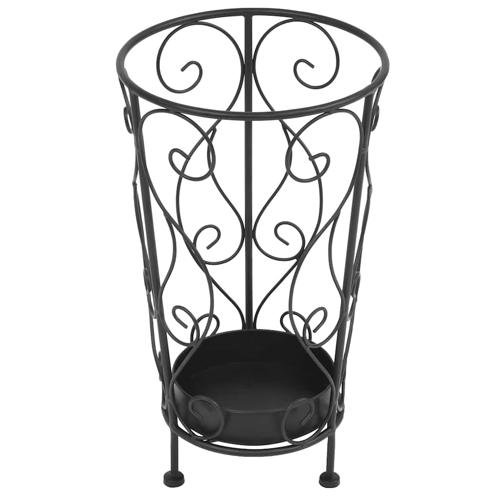 vidaXL Stojak na parasole w stylu vintage, metalowy, 26x46 cm, czarny