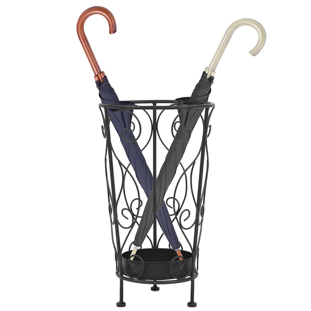 vidaXL Stojak na parasole w stylu vintage, metalowy, 26x46 cm, czarny