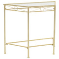 vidaXL Stolik boczny w stylu vintage, metalowy, 87 x 34 x 73 cm, złoty