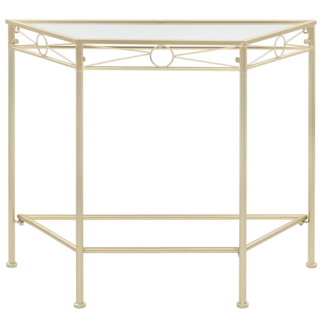 vidaXL Stolik boczny w stylu vintage, metalowy, 87 x 34 x 73 cm, złoty