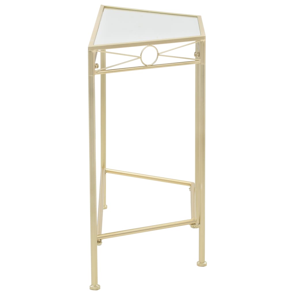 vidaXL Stolik boczny w stylu vintage, metalowy, 87 x 34 x 73 cm, złoty
