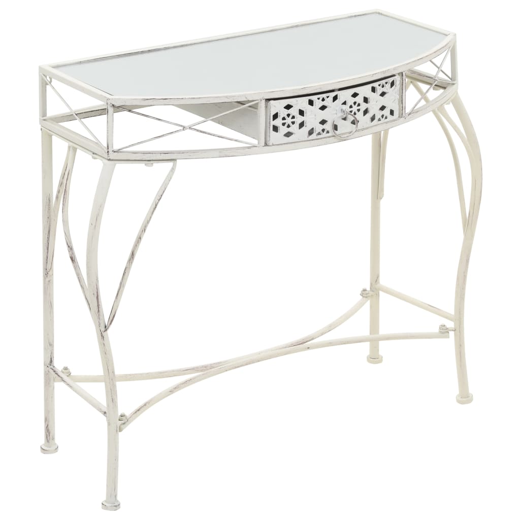 vidaXL Stolik boczny w stylu francuskim, metalowy, 82x39x76 cm, biały