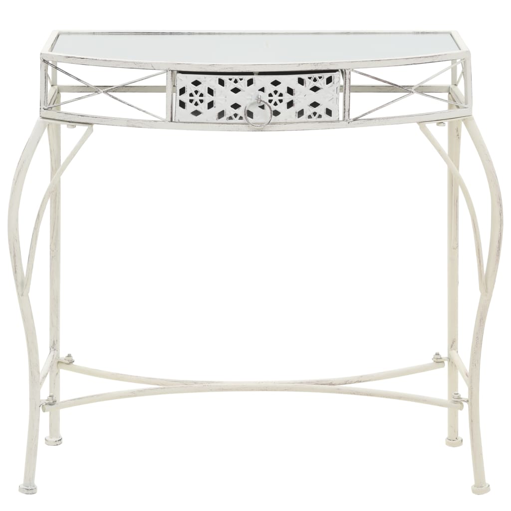 vidaXL Stolik boczny w stylu francuskim, metalowy, 82x39x76 cm, biały