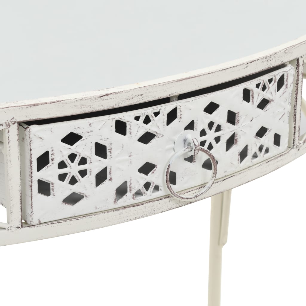 vidaXL Stolik boczny w stylu francuskim, metalowy, 82x39x76 cm, biały