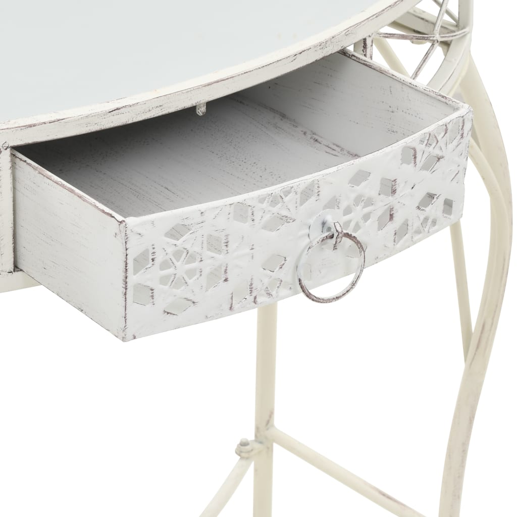 vidaXL Stolik boczny w stylu francuskim, metalowy, 82x39x76 cm, biały