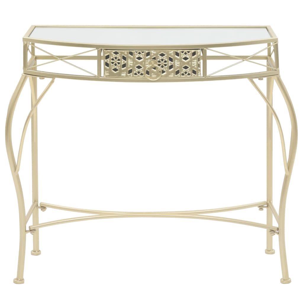 vidaXL Stolik boczny w stylu francuskim, metalowy, 82x39x76 cm, złoty