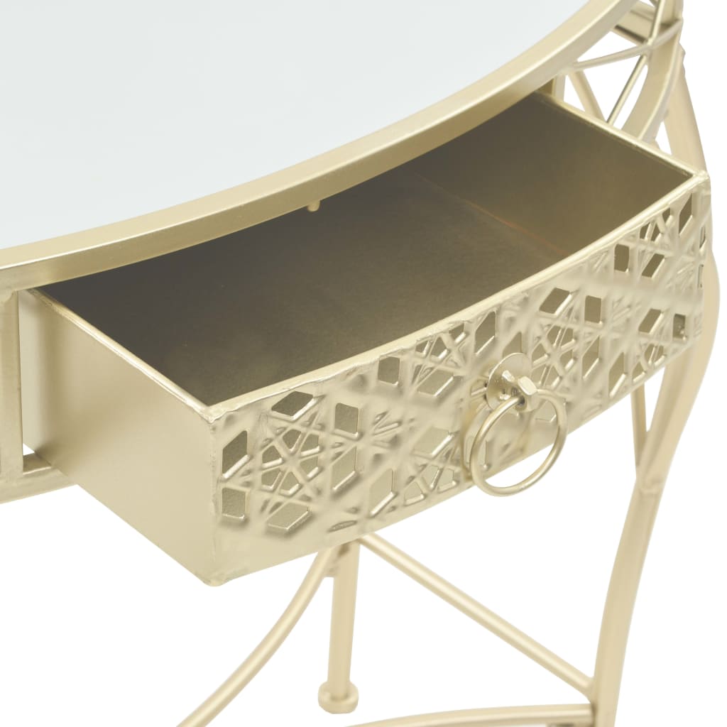 vidaXL Stolik boczny w stylu francuskim, metalowy, 82x39x76 cm, złoty