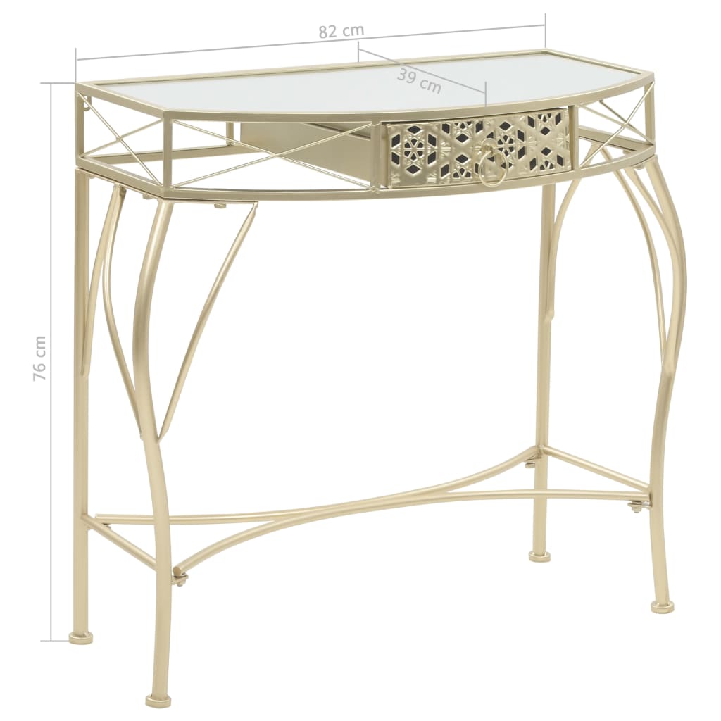 vidaXL Stolik boczny w stylu francuskim, metalowy, 82x39x76 cm, złoty