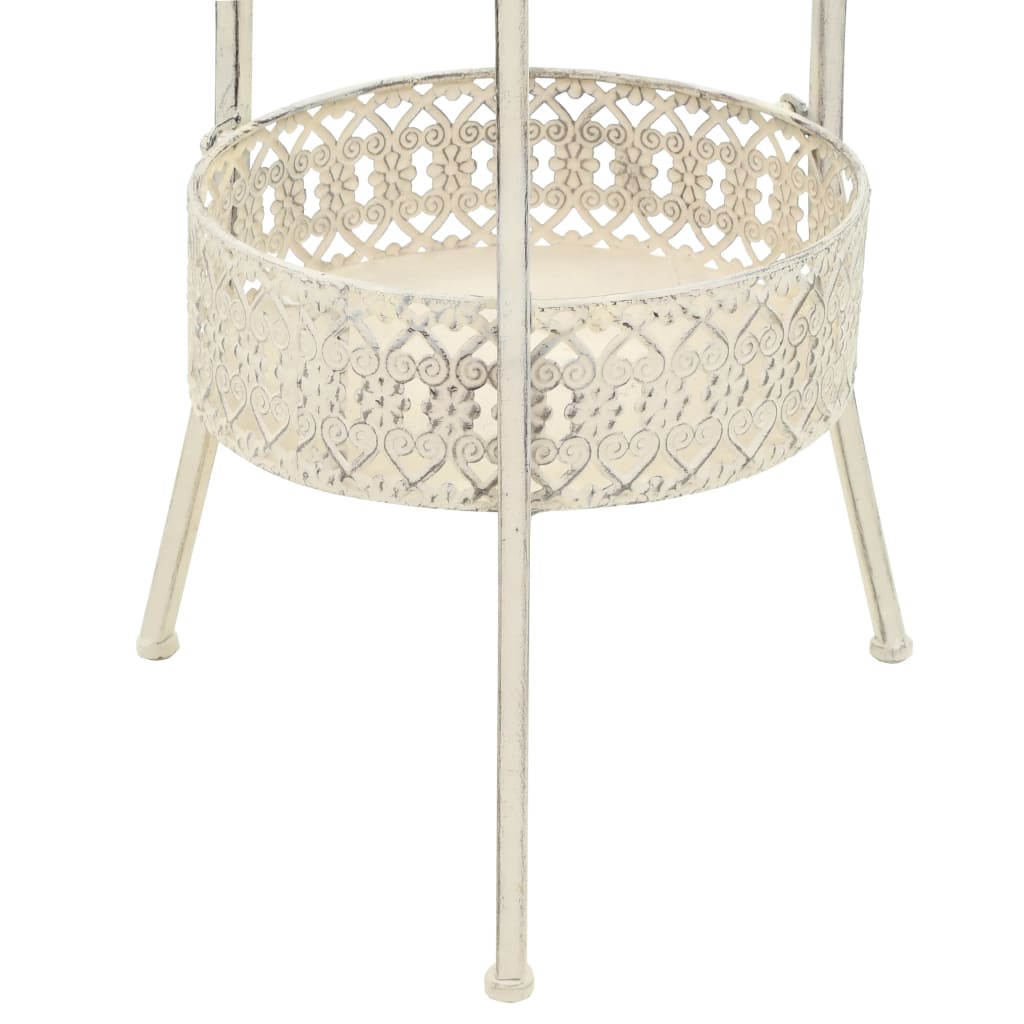 vidaXL Okrągły stolik bistro, styl vintage, metalowy, 40x70 cm, biały