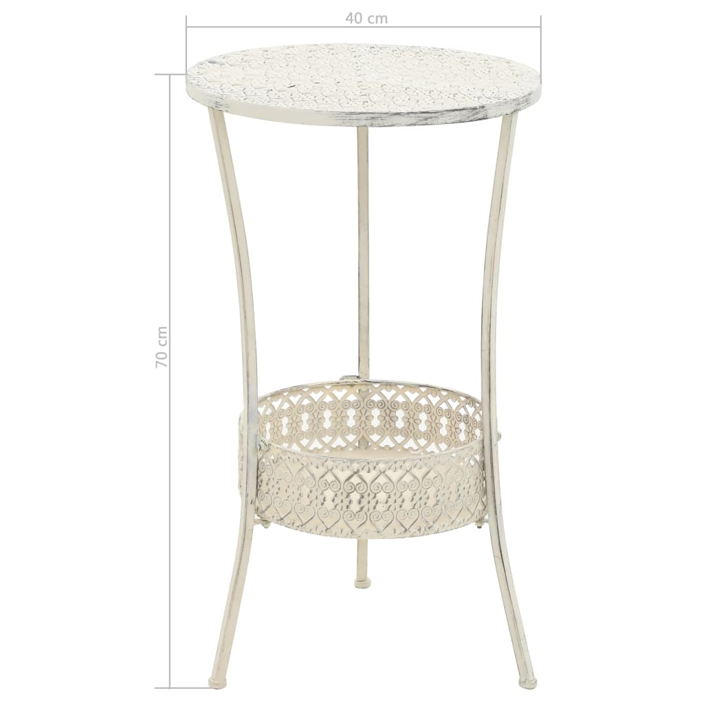 vidaXL Okrągły stolik bistro, styl vintage, metalowy, 40x70 cm, biały