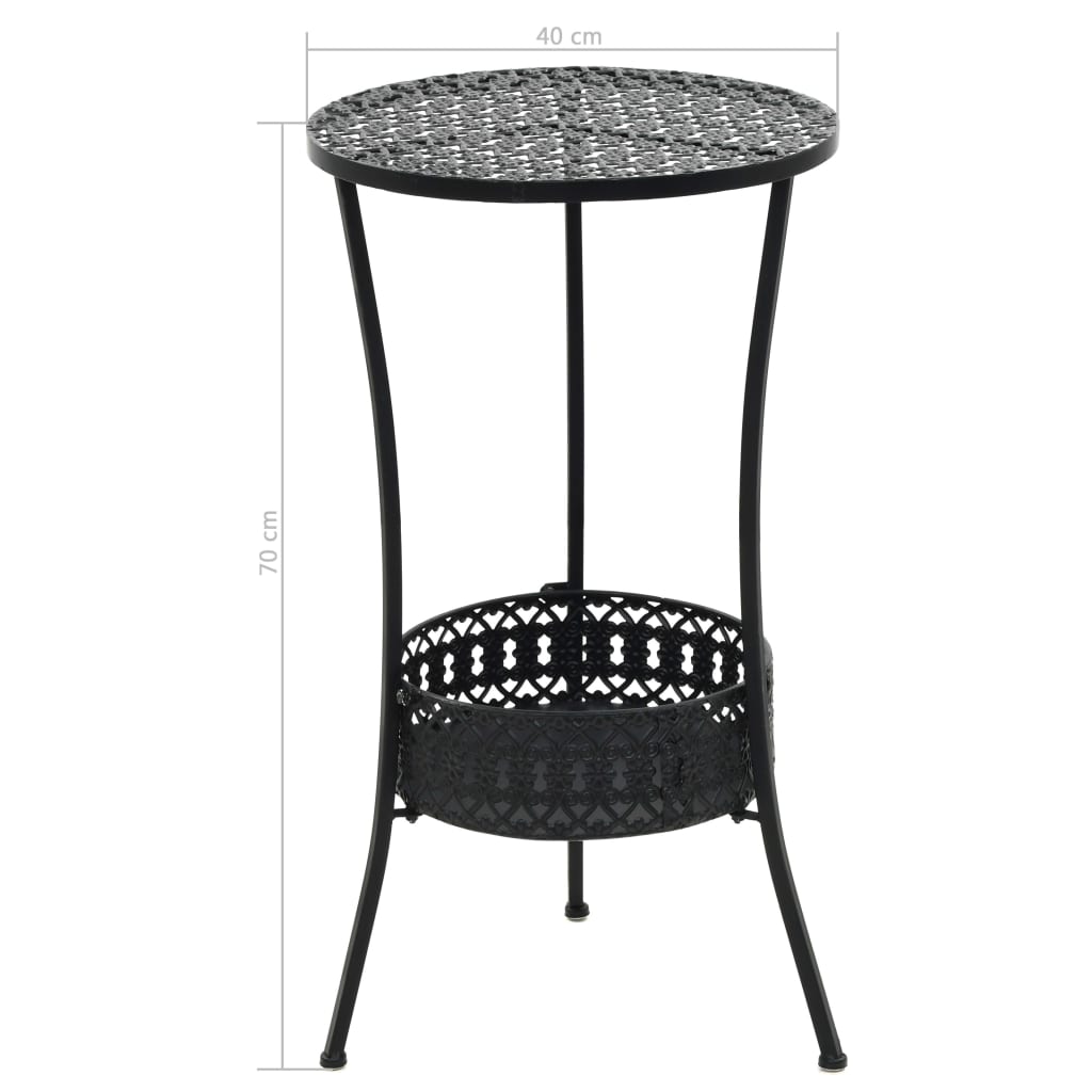 vidaXL Stolik barowy, czarny, 40 x 70 cm, metalowy
